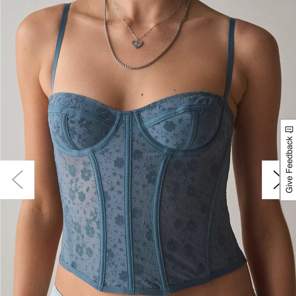 Blue Floral Corset Top
